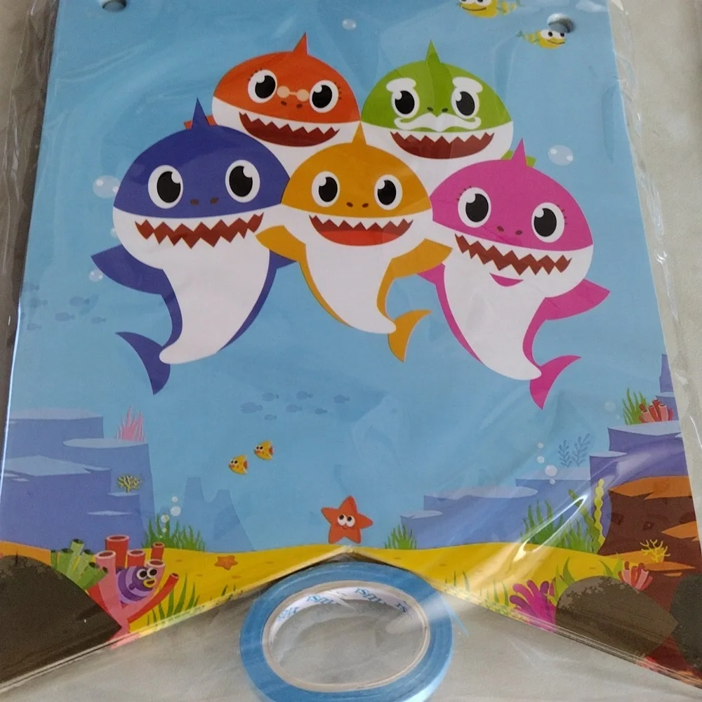 Baby Shark birthday party favors.